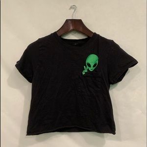 Alien Black Graphic Tee Shirt Size XS